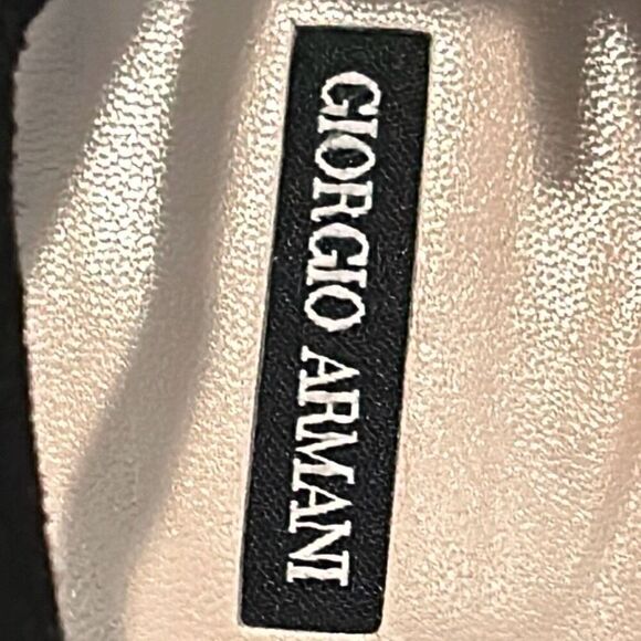 Giorgio Armani Women's 40.5 Black Suede Ankle Strap Cutout Pump Heels Evening - Picture 2 of 13